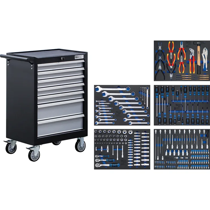 BGS technic Werkstattwagen 7 Schubladen mit 246 Werkzeugen