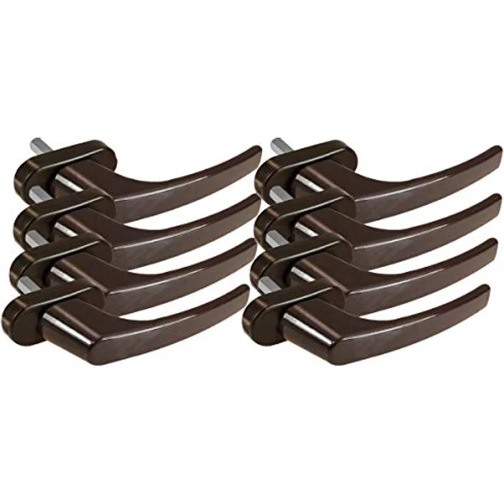 8 x Alu Fenstergriff in Braun RAL 8019 - Stiftlänge 30mm