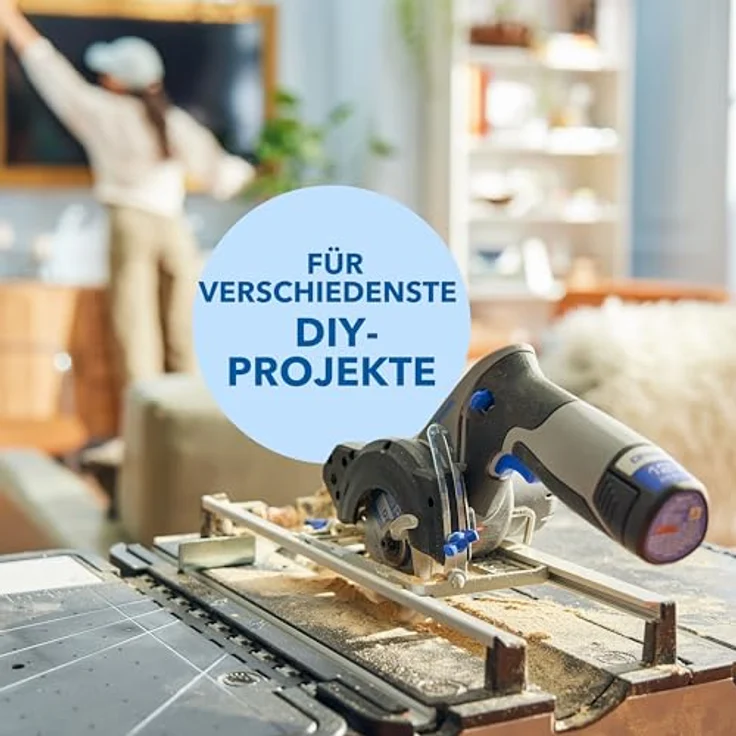 DREMEL Mobile Sägestation CS12V, Gehrungssäge mit 12V Akku, integrierter Laserführung und Sägetisch-Koffer – Bild 7