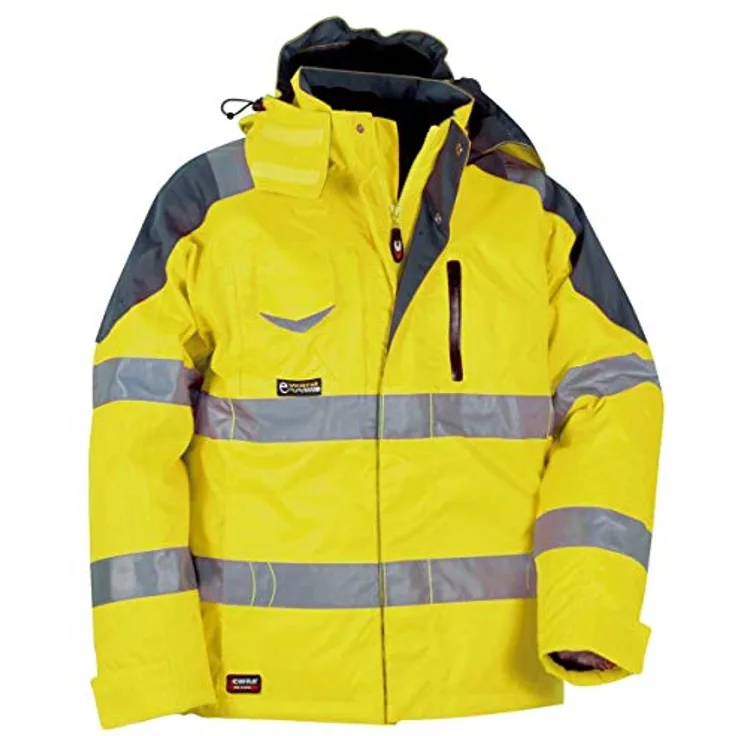 COFRA V017-0-00.Z52 Polsterjacke "Rescue", gelb/anthrazit, 52 - Wind- und wasserdichte Arbeitsjacke mit hoher Sichtbarkeit