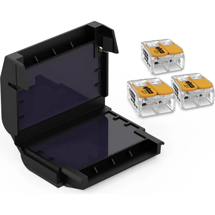 CellPack 410360 EASY-PROTECT/632 Gelbox für WAGO COMPACT-Verbindungsklemmen, flexibles Gelgehäuse für Kabelquerschnitte 0.5-6mm², schwarz – Bild 1