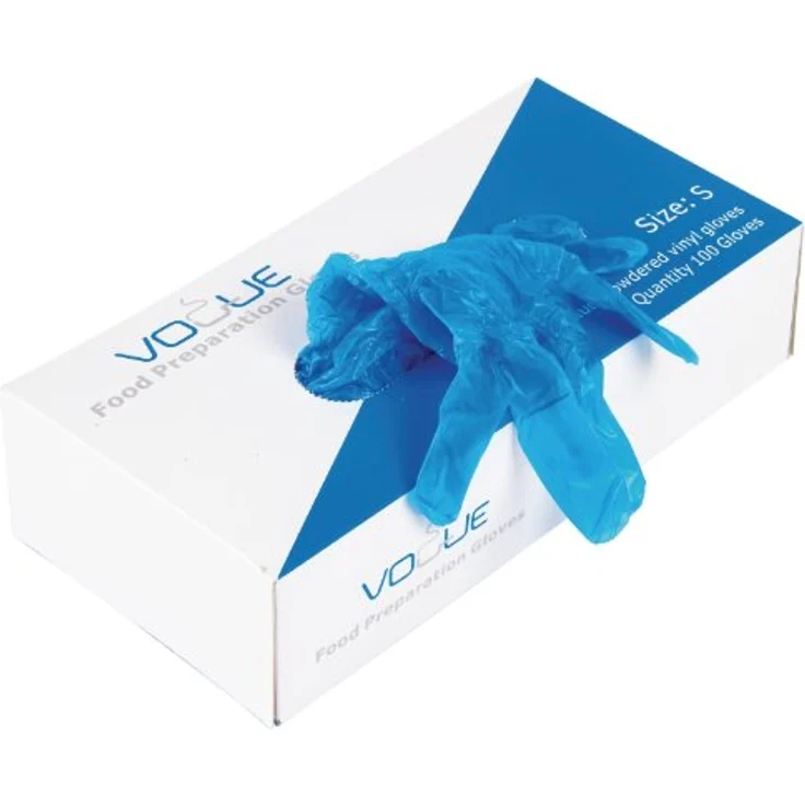 Vogue CB254-M Vinylhandschuhe, Größe M, Blau (Packung mit 100 Einzelhandschuhen) – Bild 2