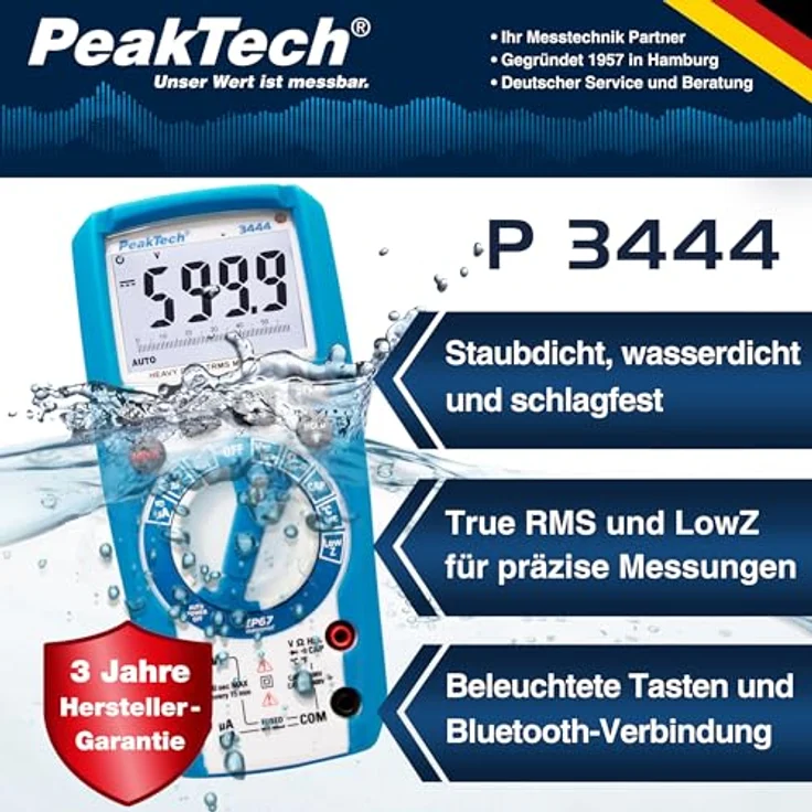 PeakTech 3444 - Multimeter digital 6000 Counts TRMS IP67 – Bild 2