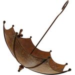 Vogeltränke Schirm aus Metall in Rost-Optik, hängend, Vogelbad Winterfest & frostsicher, Wasserschale, Balkon & Garten-Deko für Draußen