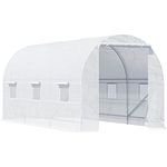 Outsunny Gewächshaus Foliengewächshaus Treibhaus Pflanzenhaus Folien 450x200x200 cm