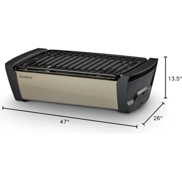 Enders 1363 Aurora raucharmer Tischgrill, kleiner mobiler Holzkohlegrill, Balkon-Grill, Picknick-Grill, Camping-Grill, Holzkohlegrill mit Belüftung, taupe – Bild 5