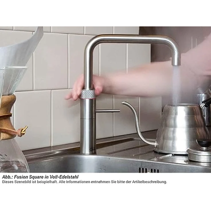 QUOOKER Fusion Square PRO3, Küchenarmatur mit kochendem Wasser, verchromt glänzend, 3 L Reservoir, inkl. 7 Jahre Garantie – Bild 2