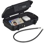 relaxdays Autotresor Sicherheitsbox tragbar mit Zahlenschloss, wasserdichter Mini-Tresor in Schwarz