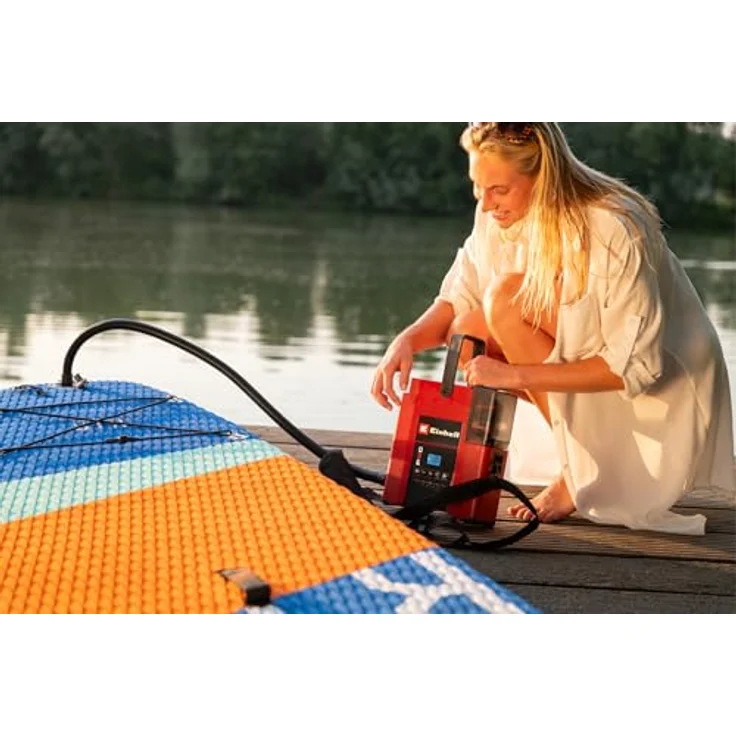 Einhell Akku-SUP-Pumpe SUPPERO 18/380 PXC, 18 V, Inflation + Deflation, max. 1,38 bar, 380 L/min, Auto-Stop, inkl. 7 Adapter, ohne Akku – Bild 4