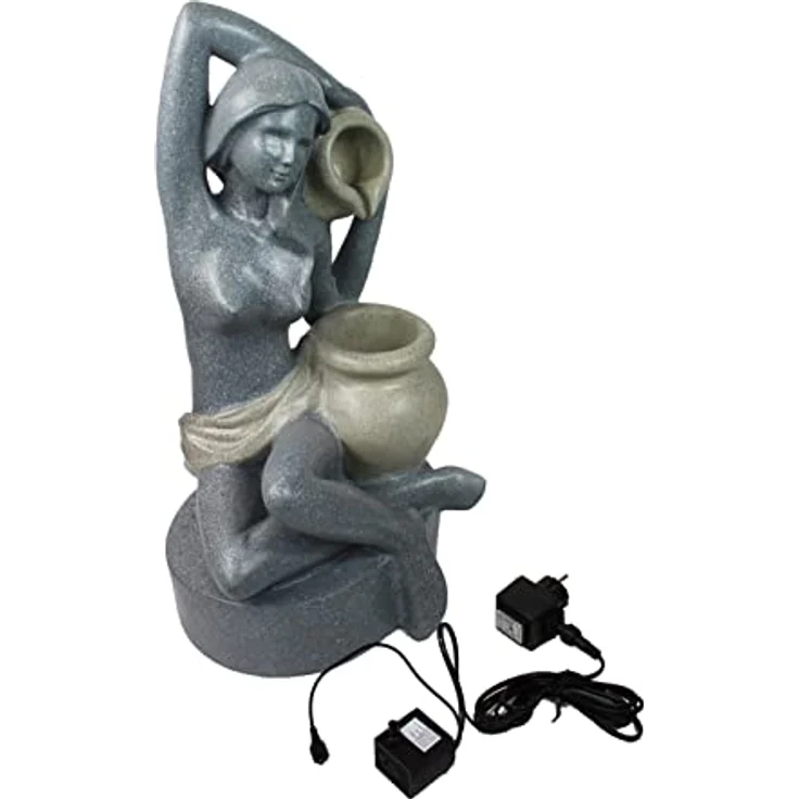 Gartenbrunnen mit LED Beleuchtung BK861 60 cm Springbrunnen Granit-Optik Zimmerbrunnen Wasserspiel Terrassenbrunnen Gartendekoration – Bild 5