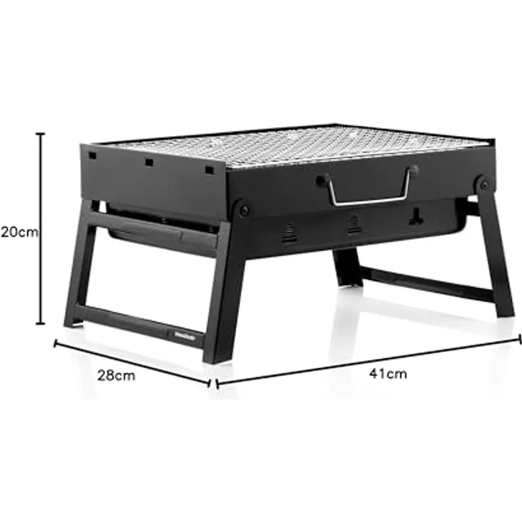 Klappbarer tragbarer Grill für die Verwendung mit Holzkohle BearBQ InnovaGoods – Bild 12