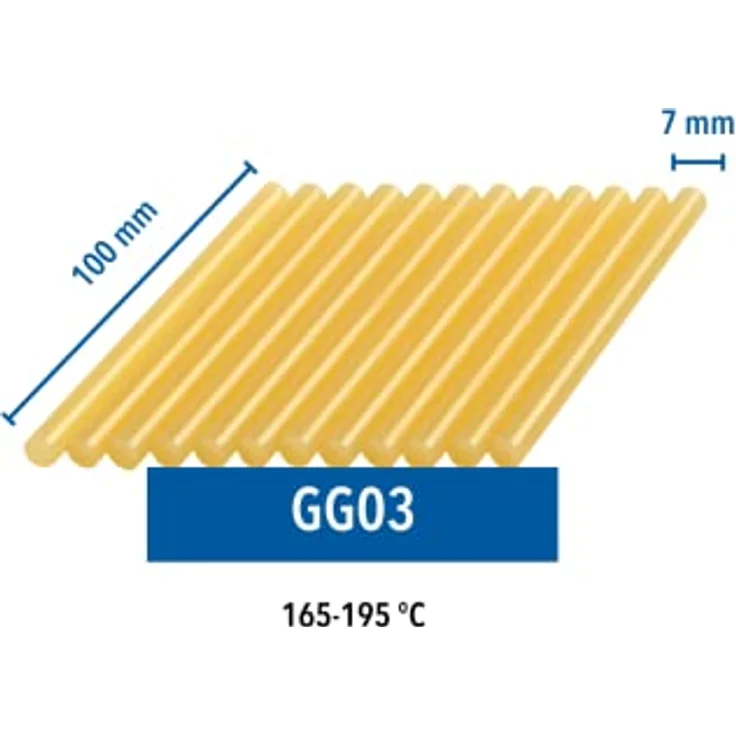 Dremel GG03 Holz-Klebestifte - Zubehörsatz für Dremel 910 Heißklebepistole mit 12 Heißklebestiften 7mm, hohe Temperatur, zum Kleben von Holzstoffen – Bild 2