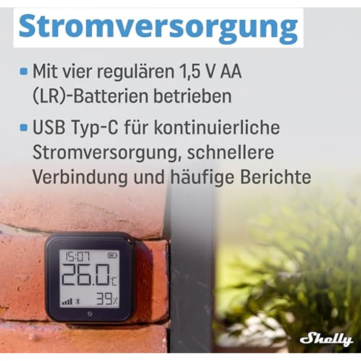Shelly H&T Gen 3 Matte Black, Wlan-Thermometer + Hygrometer mit E-Paper-Display, schwarz – Bild 6