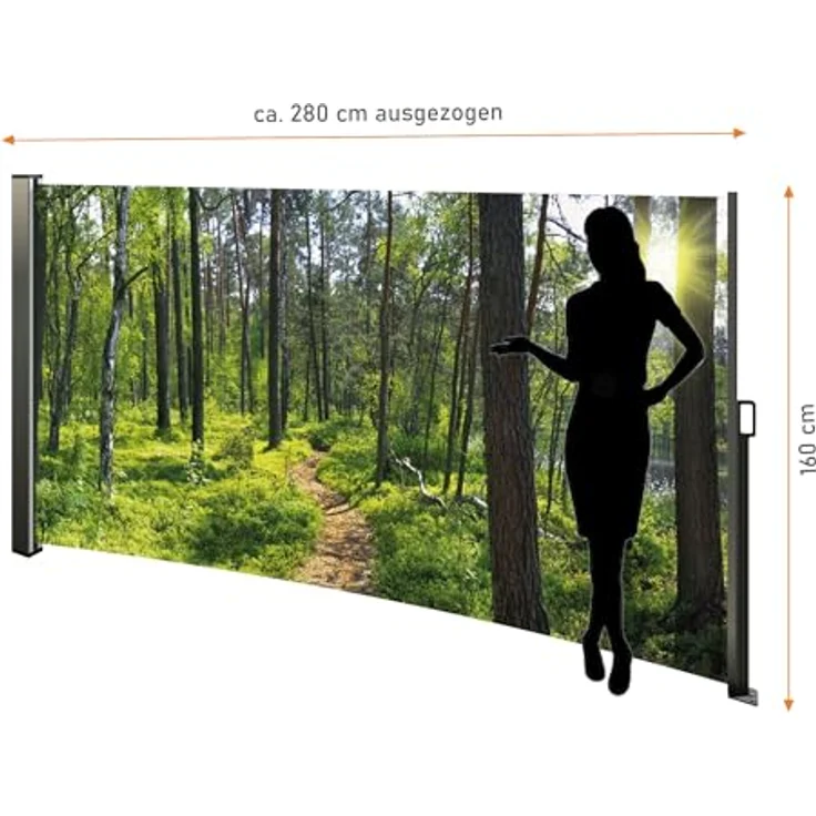 Seitenmarkise mit Fotodruck WALD, Sichtschutz, Windschutz – Bild 3