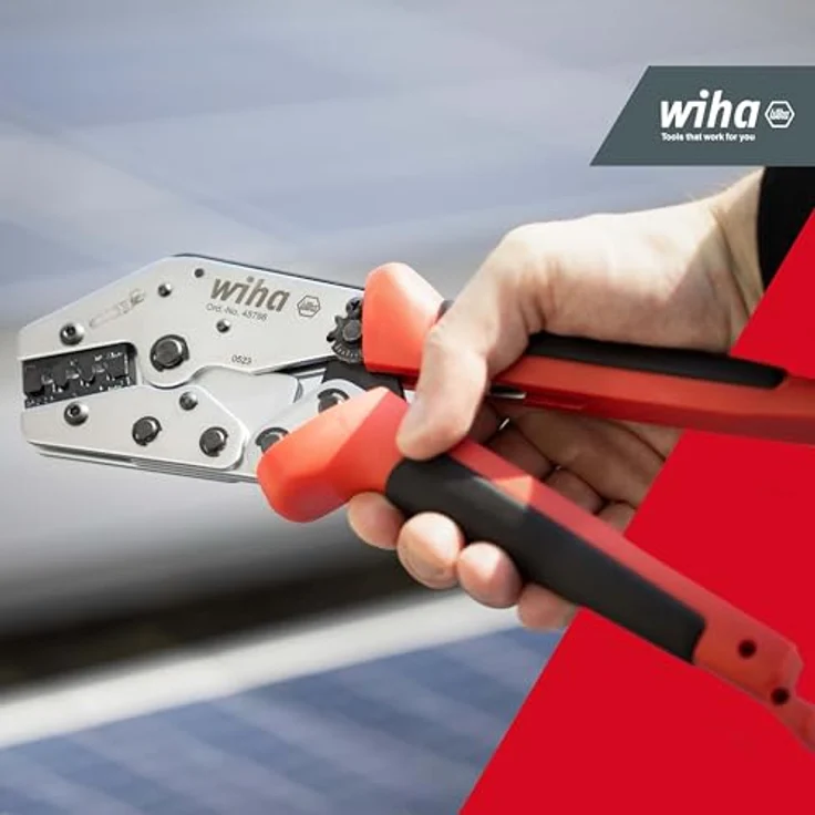 Wiha Crimpzange Elektriker (45796), Photovoltaik Crimpwerkzeug, Solar Zange, 2,5/4 / 6 mm² - Schwarz – Bild 5