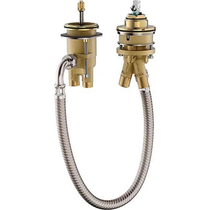 hansgrohe Grundkörper 2-Loch Wannenrandarmatur Einhebelmischer, multifunktionales Zubehör aus Premium-Materialien, Mehrfarbig – Bild 1