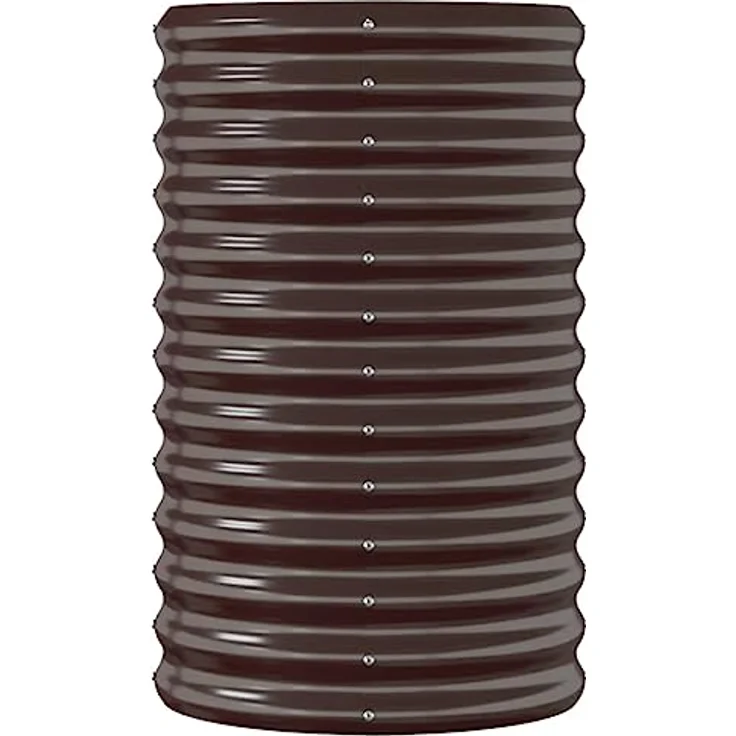 vidaXL Hochbeet Braun aus pulverbeschichtetem Stahl, ovales Pflanzgefäß, 114 x 40 x 68 cm – Bild 6