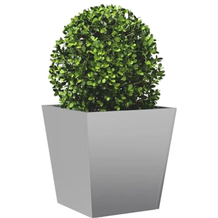 vidaXL Pflanzkübel, Blumenkübel mit Boden, Verzinkter Stahl, Stabiles und langlebiges Material, Viel Platz – Bild 3