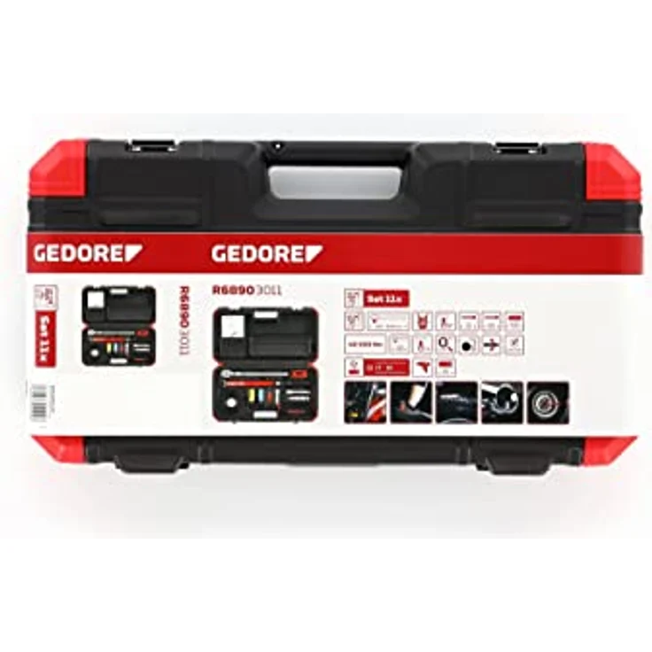 Gedore Red Werkzeugkoffer R68903011, 11-teiliges Rad-Montageset mit 2K-Teleskopknarre, Drehmomentschlüssel (40-200 Nm) und flexiblem Zubehör – Bild 6
