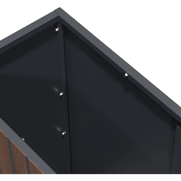 Zelsius Hochbeet verzinkter Stahl mit Rollen, 120 x 30 x 80 cm, Anthrazit RAL 7016, witterungsbeständig, Pflanzenhöhe wählbar – Bild 7