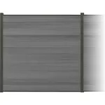 Elephant Steckzaun Cora Line, Sichtschutzzaun für 4 Zaunfelder (740 x 180 cm), grau/anthrazit, co-extrudiertes WPC mit pulverbeschichteten Aluminium-Pfosten