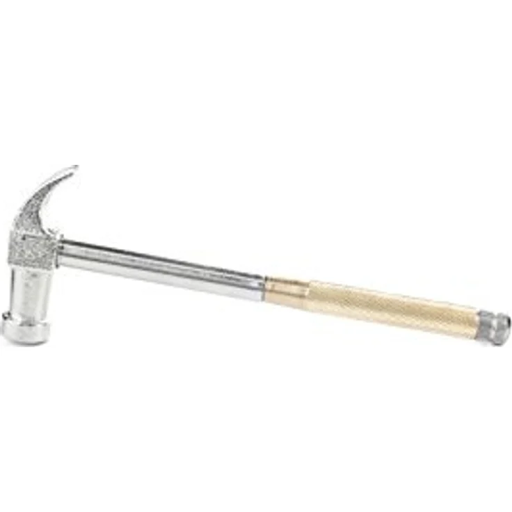 Kikkerland CD111 Praktischer Hammer, 6-in-1 Schraubendreher Set, vernickelter Krallenhammerkopf, Messinggriff – Bild 4