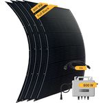 VALE Balkonkraftwerk 800 Wp Full Black, flexibles Solarpanel Set mit EcoFlow Stream Wechselrichter, 4x 200 W, 5m AC-Kabel
