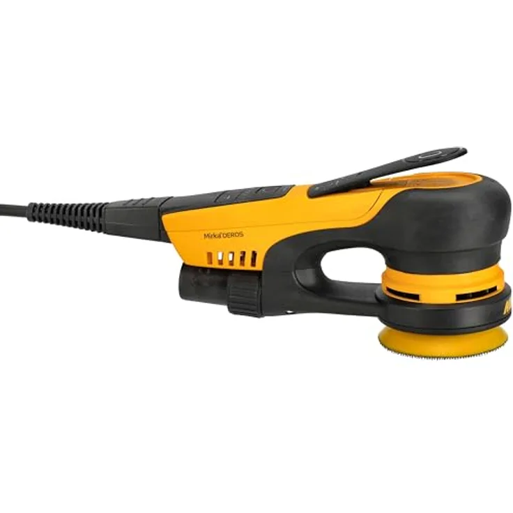 Mirka DEROS II 350, Exzenter-Schleifer mit 5,0mm Hub, Ø 77mm Schleifteller, absaugbar, vibrationsarm, für staubfreies Schleifen von Holz, Trockenbau & Metall