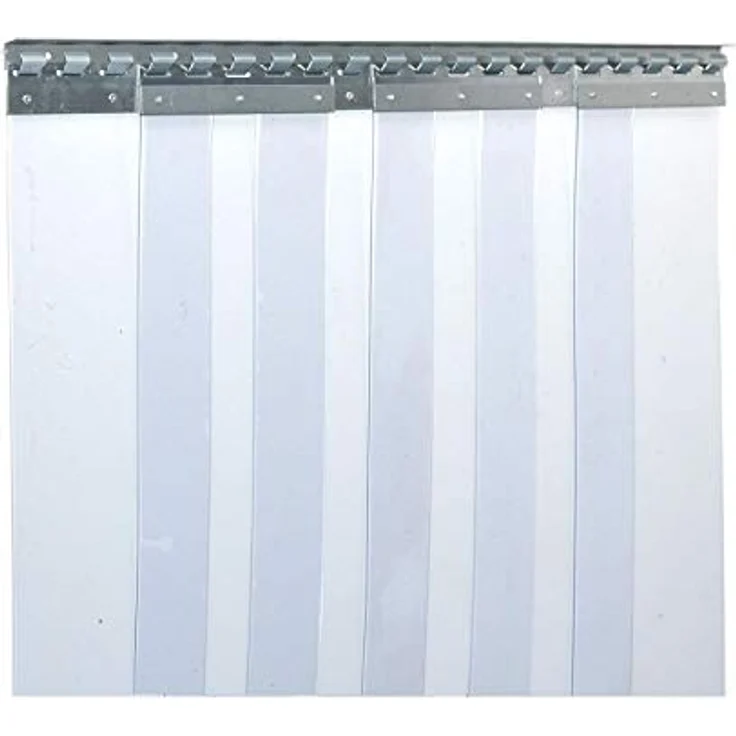 Zettl GmbH PVC-Streifenvorhang Industrie-Streifenvorhang 3x300mm, BxH 2,00x2,75m, transparent, verzinkt, wetterfest, spritzwassergeschützt - Preisvergleich – Bild 1