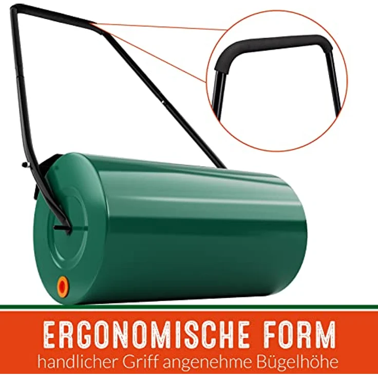 Gardebruk Rasenwalze 60cm 50L gepolsterter Griff Schmutzabweiser befüllbar Handwalze Rasenroller Gartenwalze Ackerwalze – Bild 3