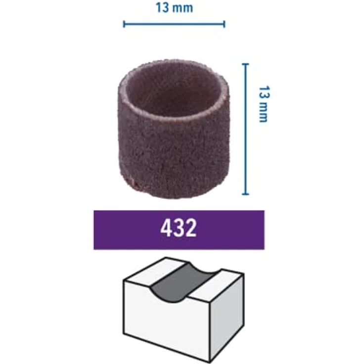 Dremel 432 Schleifband (Zubehörsatz für Multifuntionswerkzeug mit 6 Schleifbänder 13mm, Körnung 120 zum Gestalten und Ebnen von Holz, Kunststoff, Fiberglas etc.) – Bild 2