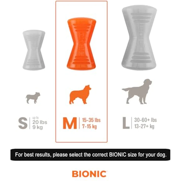 Bionic Bionic Bone Knochen, extrem widerstandsfähiges Hundespielzeug, 12cm, für Hunde zwischen 7-15kg – Bild 2