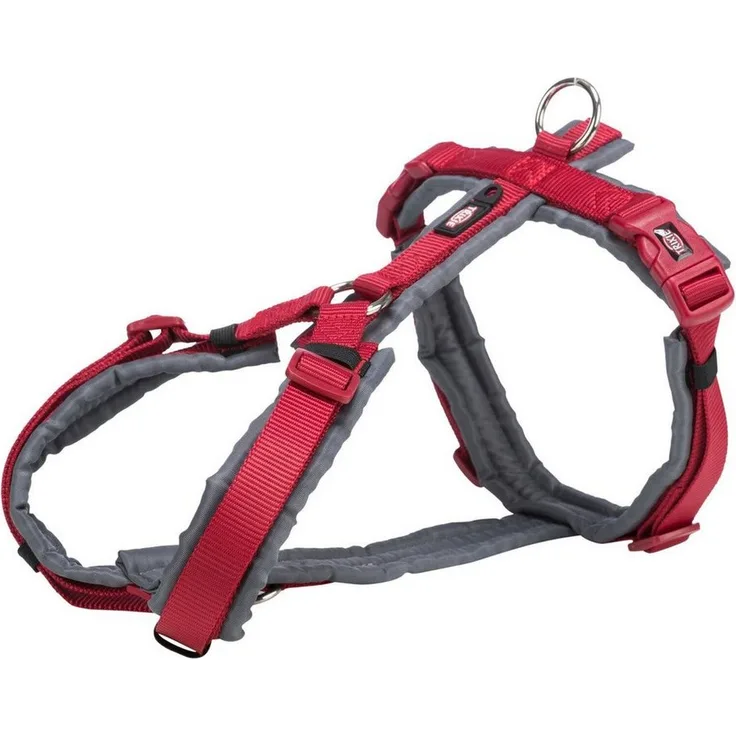 TRIXIE Hunde-Geschirr Premium Trekking Geschirr rot/grafit, tierschutzkonform nach § 18 (AT)
