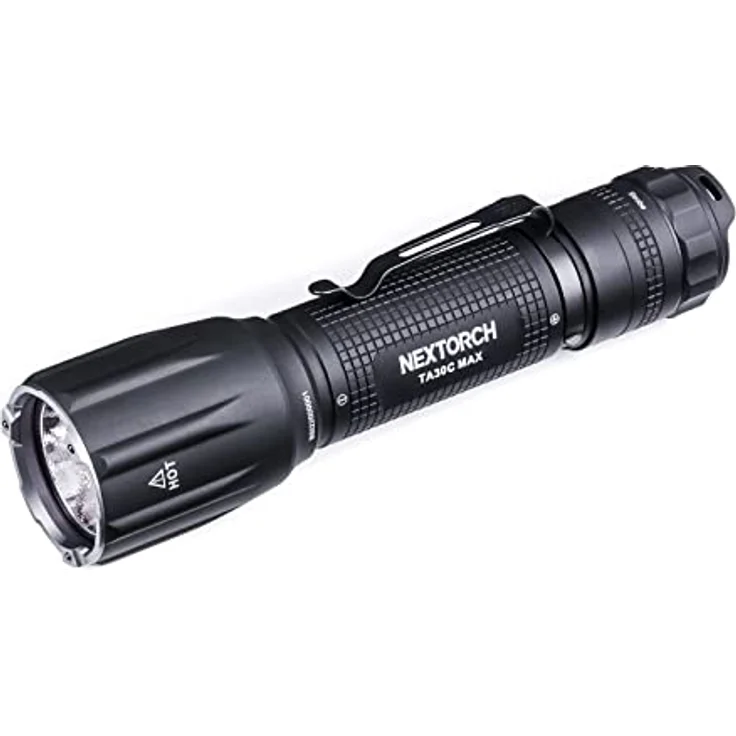 Nextorch TA30C MAX, taktische Taschenlampe mit 3000 ANSI Lumen, USB-C Akku 5000mAh, wasserdicht IPX8, stroboskopfähig, schwarz – Bild 7