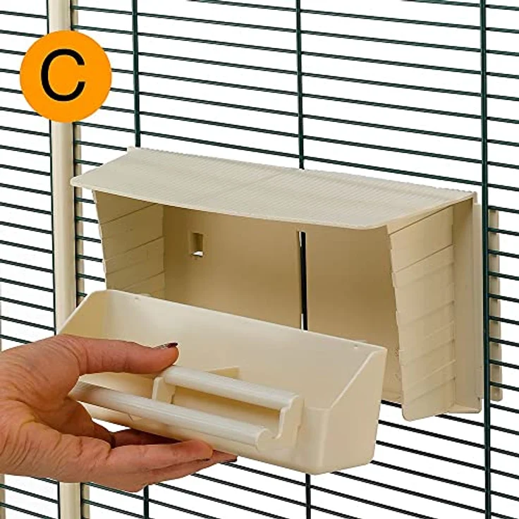 Ferplast Vogelkäfig und Vogelhaus mit Dach Nota Kunststoff 56115423 – Bild 6