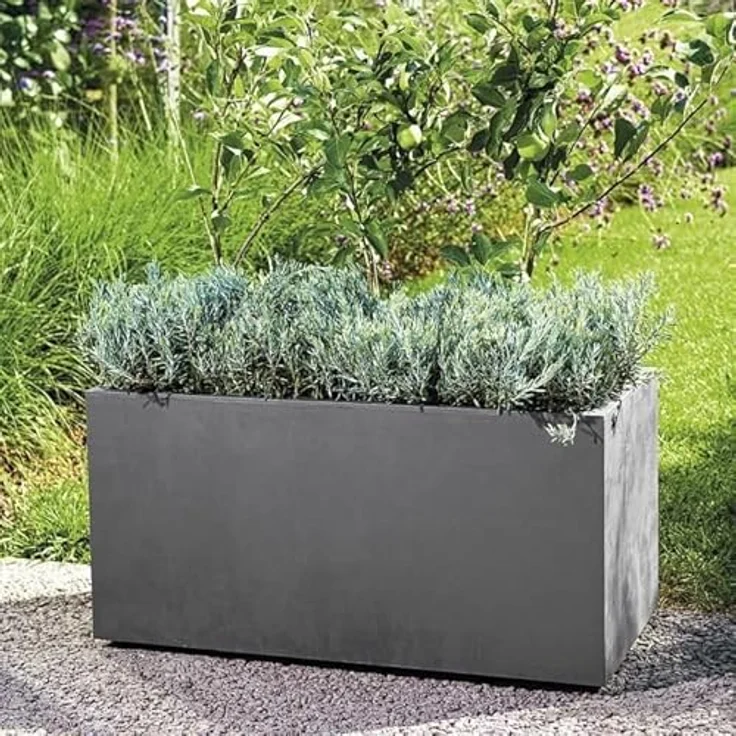 Deroma Pflanzkasten Millenium, Kunststoff anthrazit, 79 x 39 x 39 cm, UV-beständig und frostfest, 73 Liter Volumen – Bild 6