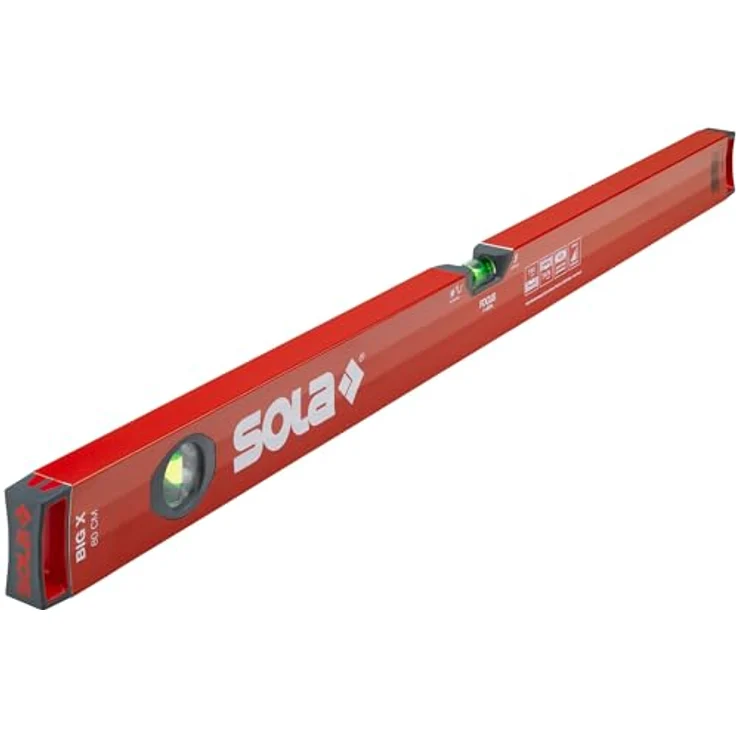 SOLA - BIGX80 Wasserwaage L.80cm BIG X Libelle/Lupeneffekt/Alu.-Profil – Bild 2