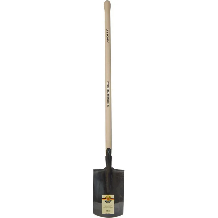 SHW Spaten SHW Apollo-Spaten 1/2 poliert, mit umgebogenem Tritt und Buchenstiel, Konisch geschliffen, ergonomisch, langlebig, Gartenwerkzeug in Spezialstahl