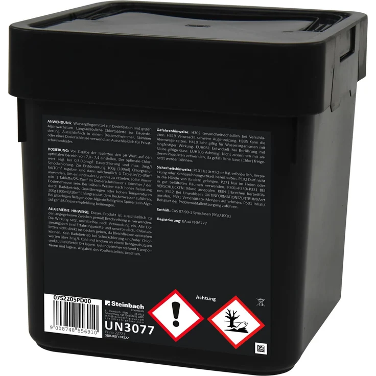 Steinbach Pool Professional Chlortabs 200 g, organisch, langsamlöslich, 5 kg für Privatschwimmbäder