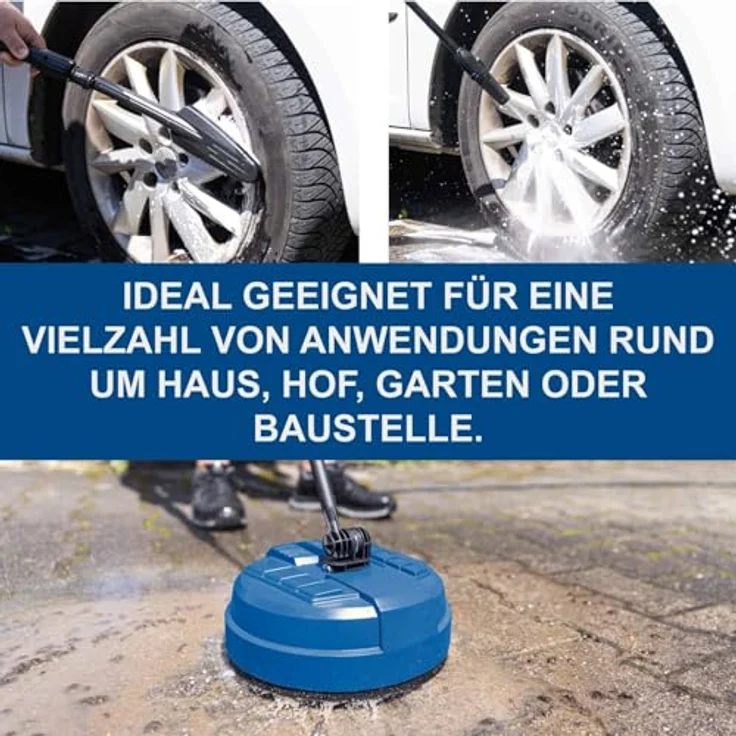 Scheppach HCE2800 Hochdruckreiniger, 180 bar, 480 l/h, 5 m Schlauch, inkl. Fahrvorrichtung, Schlauchtrommel & 10-tlg. Zubehör – Bild 7