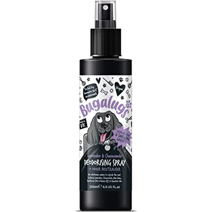 Bugalugs Hundeparfüm-Deo, 200ml, langanhaltender Duft mit Aloe Vera, verschiedene Düfte: Oatmeal, Kokos & Limette, Lavendel & Kamille, Passionsfrucht & Ananas, Vegan, Lake District Wasser