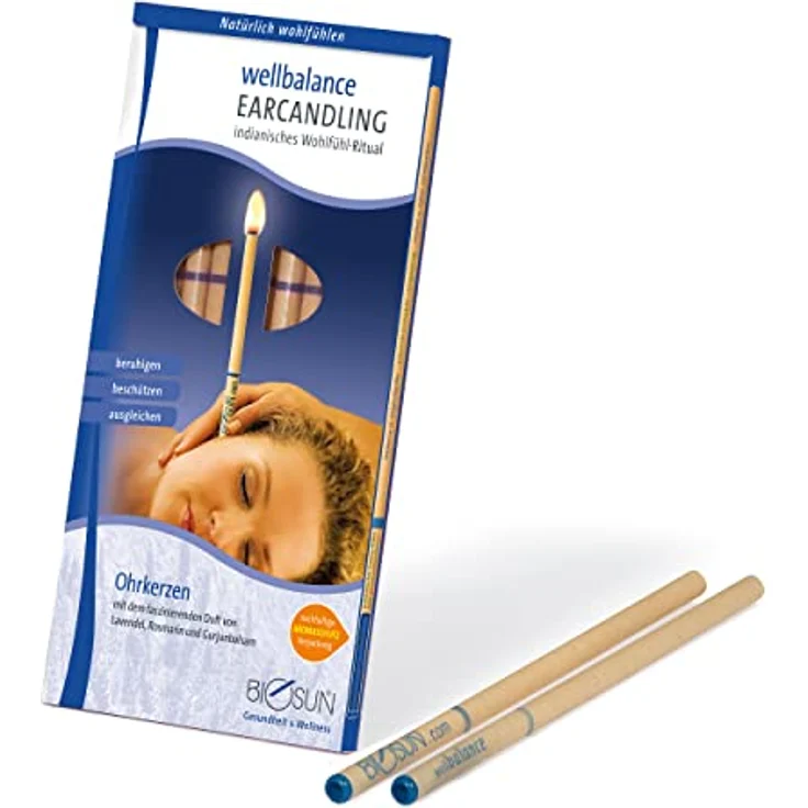 BIOSUN Wellbalance Ohrenkerzen 10 Stück (5 Paar) Mit Sicherheits-Filter. Faszinierender Duft Von Lavendel, Rosmarin Und Gurjunbalsam – Bild 1
