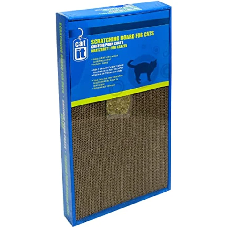 Catit Kratzpappe fuer Katzen, Kratzbrett aus Pappe, mit Katzenminze, breit, 46 x 22 x 5cm – Bild 1