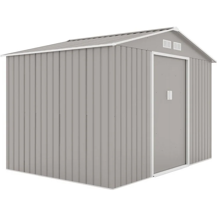 HATTORO Gartenhaus S200, BxT: 277,00x191,00 cm, Satteldach, verzinktes Stahlblech, Hellgrau - Preisvergleich