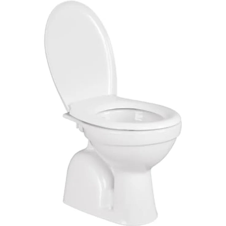 Belvit Tiefspül-WC BV-SW4001-T+BV-D0400, Stand WC mit Taharet/Bidet Funktion, Senkrechter Bodenabgang, Weiß – Bild 4