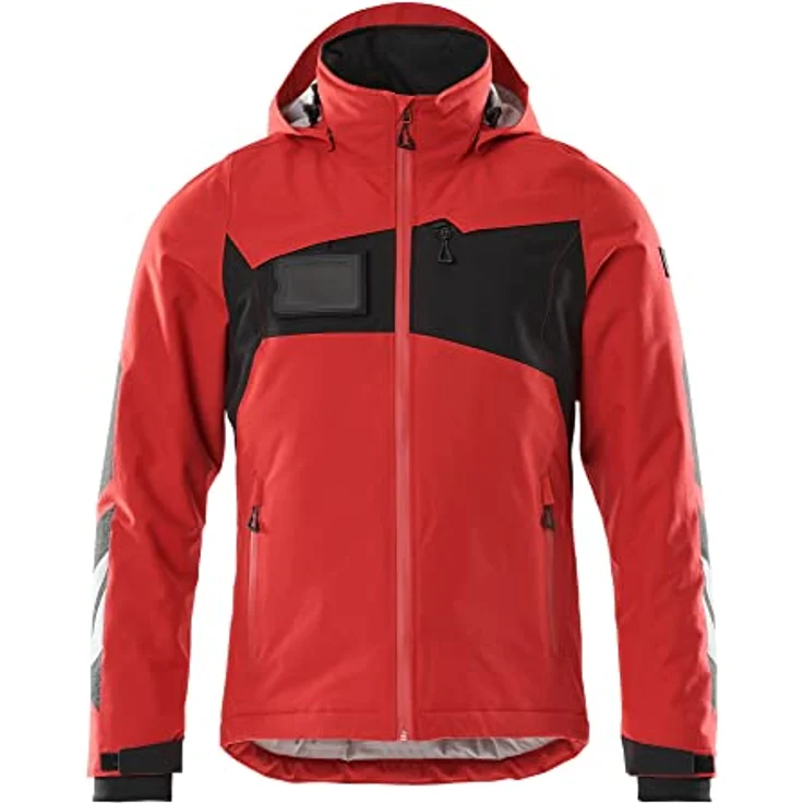 MASCOT 18335-231-20209 Accelerate Climascot-Futter Atmungsaktive, wind- und wasserdichte Winterjacke mit abnehmbarer Kapuze, Verkehrsrot/Schwarz, 2XL Größe – Bild 1