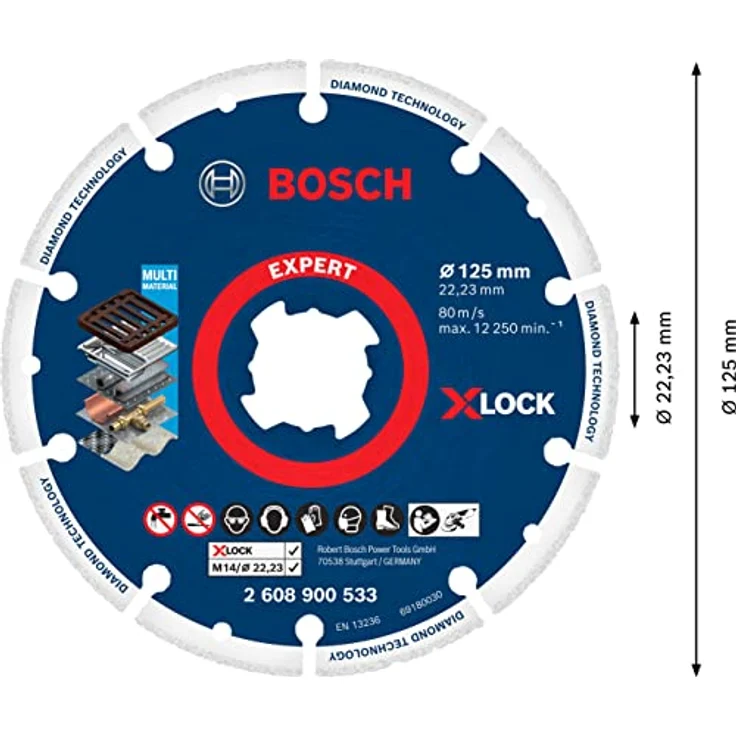 Bosch Expert MultiMaterial Durchmesser 125mm X-LOCK Diamant Trennscheibe – Bild 3