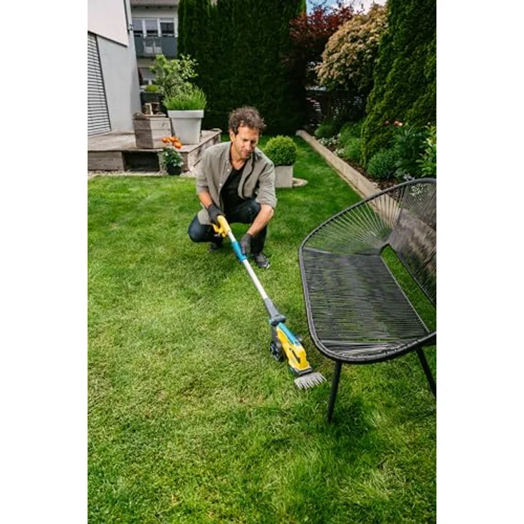 Gloria Stiel Grasschere und Strauchschere, für FineCut 18V compact, flexible Griffverlängerung, ergonomischer Führungsgriff, extra große Laufräder, Drive&amp,Cut – Bild 2