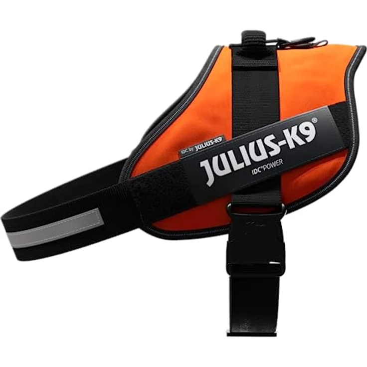 JULIUS K-9 IDC Powergeschirr, Größe: 3XL/4, UV Orange - Reflektierende Elemente, austauschbare Klettaufschriften, robuste Konstruktion – Bild 2