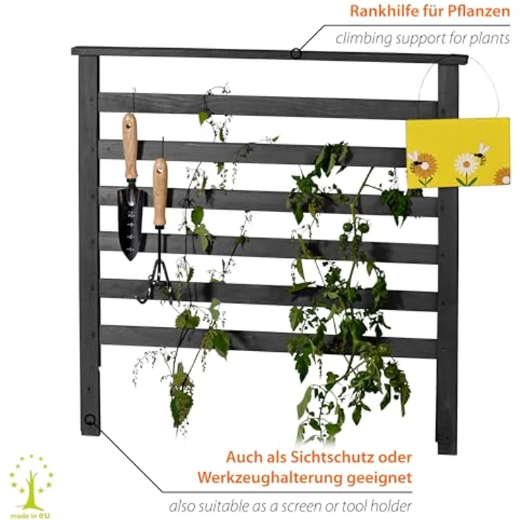 dobar Spalier Rankgitteraufsatz Kubus 2.0 Rückwand anthrazit, Rankhilfe für Hochbeete mit vertikalem Gärtnern – Bild 3